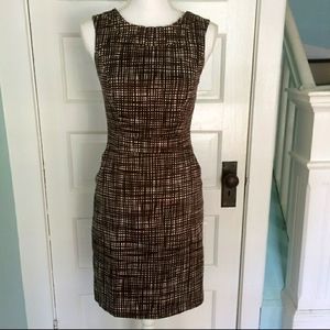 The Limited brown pleated collar dress w pockets